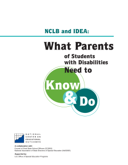 of Students with Disabilities Need to Know Do