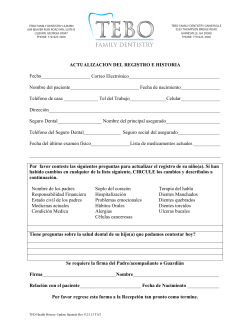 ACTUALIZACION DEL REGISTRO E HISTORIA Fecha Correo