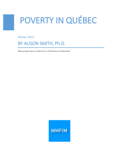 Poverty in Quebec - Mouvement pour mettre fin &agrave; l`itin&eacute;rance &agrave;