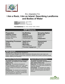 I Am a Rock, I Am an Island: Describing Landforms and Bodies of