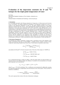 Evaluation of the depression constants for D and 18O isotopes for