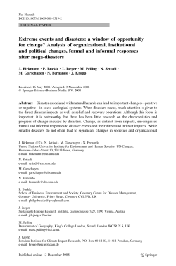 Extreme events and disasters - Potsdam Institute for Climate Impact