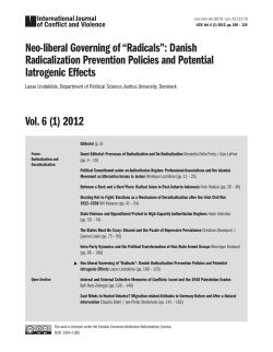 Neo-liberal Governing of &ldquo;Radicals&rdquo;