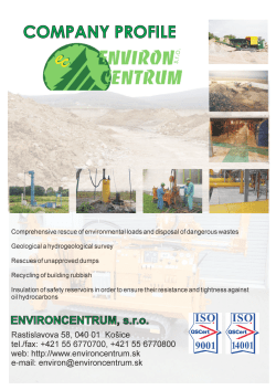 company profile - ENVIRONCENTRUM, sro
