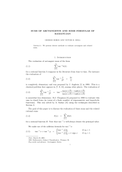 Sum of Arctangents and Some Formula of Ramanujan