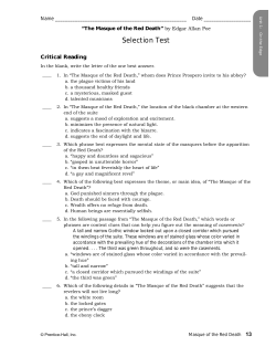 Formal Assessment: Unit 1: The Masque of Red Death