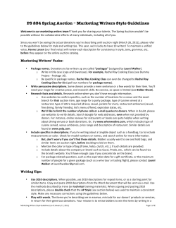 PS 234 Spring Auction – Marketing Writers Style Guidelines