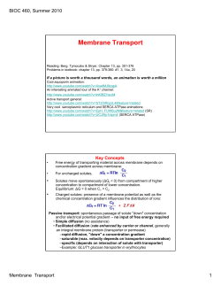 Membrane Transport