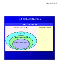 3.1 Rational Numbers