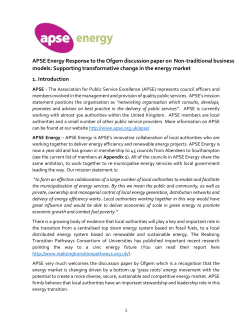 APSE Energy Response to the Ofgem discussion paper on Non