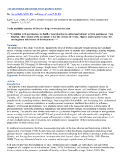 The professional self-concept of new graduate