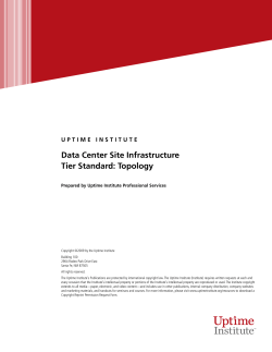 Data Center Site Infrastructure Tier Standard: Topology