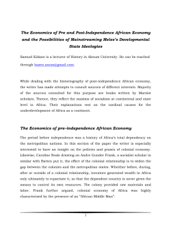 The Economics of Pre and Post-Independence African