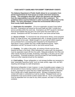 Food Safety Guidelines for Exempt Temporary Events