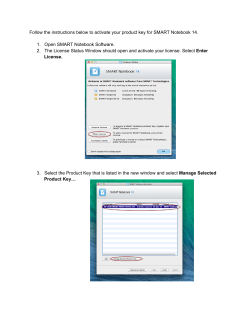 Follow the instructions below to activate your product key for SMART