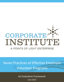 Seven Practices of Effective Employee Volunteer