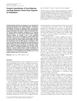 Cerebral Lateralization of Face-Selective and