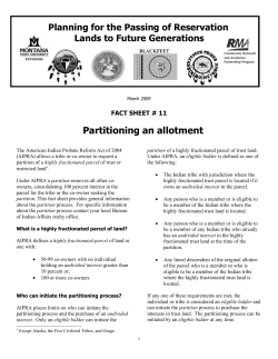 Partitioning an allotment - Montana State University