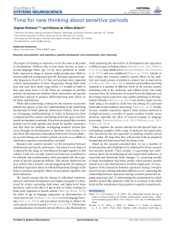 Time for new thinking about sensitive periods