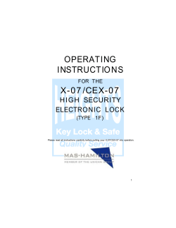 OPERATING INSTRUCTIONS X-07 / CEX-07