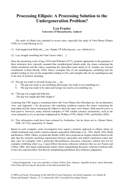 Processing Ellipsis - Cascadilla Proceedings Project