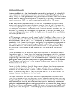 The History of Sierra Leone