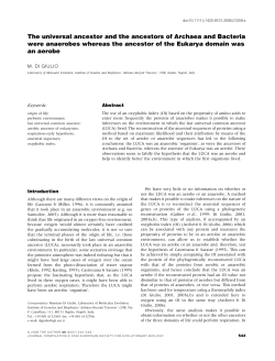 The universal ancestor and the ancestors of Archaea and Bacteria