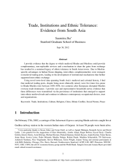 Trade, Institutions and Ethnic Tolerance