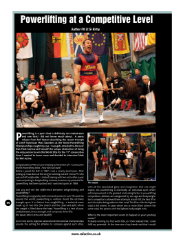 Powerlifting at a Competitive Level