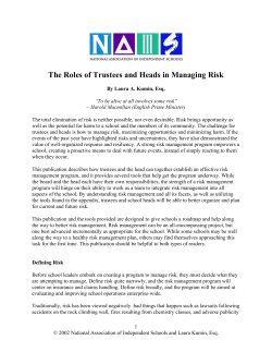 The Roles of Trustees and Heads in Managing Risk