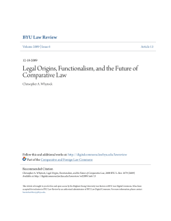 Legal Origins, Functionalism, and the Future of Comparative Law