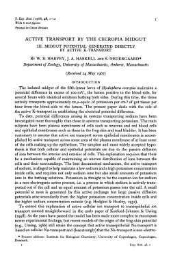 active transport by the cecropia midgut