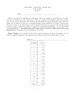Exam III Solutions - University of Notre Dame