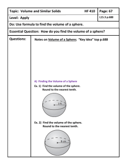 Notes on Volume of a Sphere