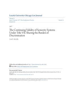 The Continuing Validity of Seniority Systems