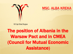 The position of Albania in the Warsaw Pact and in CMEA (Council
