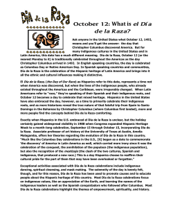 October 12: What is el D&iacute;a de la Raza?