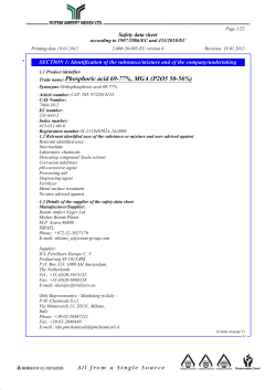 &middot; Trade name: Phosphoric acid 69-77%, MGA (P2O5 50-56%)