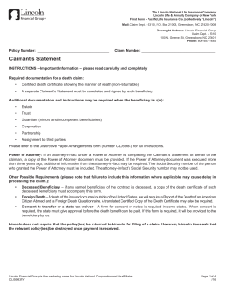 Claimant`s Statement - Lincoln Financial Group