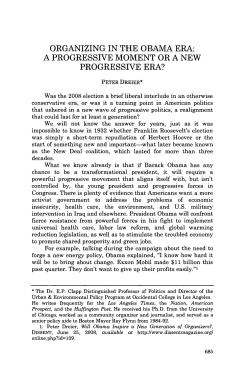 Organizing in the Obama Era: A Progressive