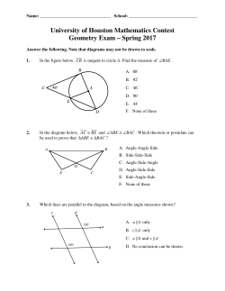 Geometry Exam - UH Mathematics Contest