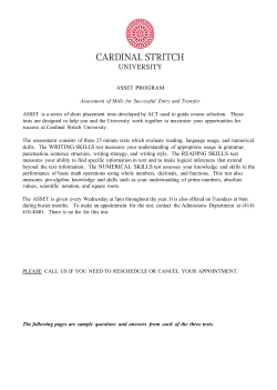 asset program - Cardinal Stritch University