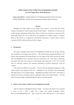 Model Analysis of the Conflict between Bangladesh and India over