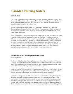 Canada`s Nursing Sisters