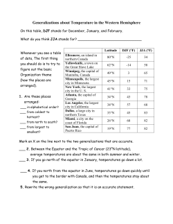 Generalizations about Temperature in the Western Hemisphere