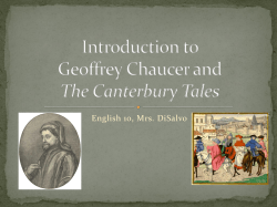 Introduction to Geoffrey Chaucer and The Canterbury Tales