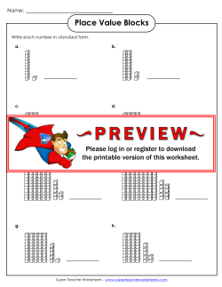Place Value Blocks - Super Teacher Worksheets