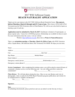 2017 WSU Jefferson County BEACH NATURALIST APPLICATION