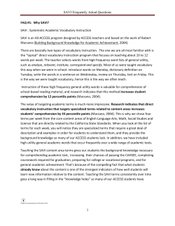 SAVI FAQs - Orange County Department of Education