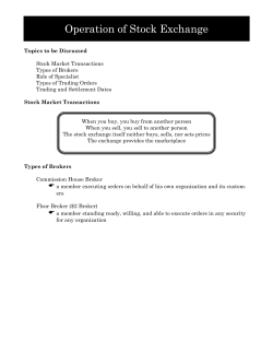 Operation of Stock Exchange